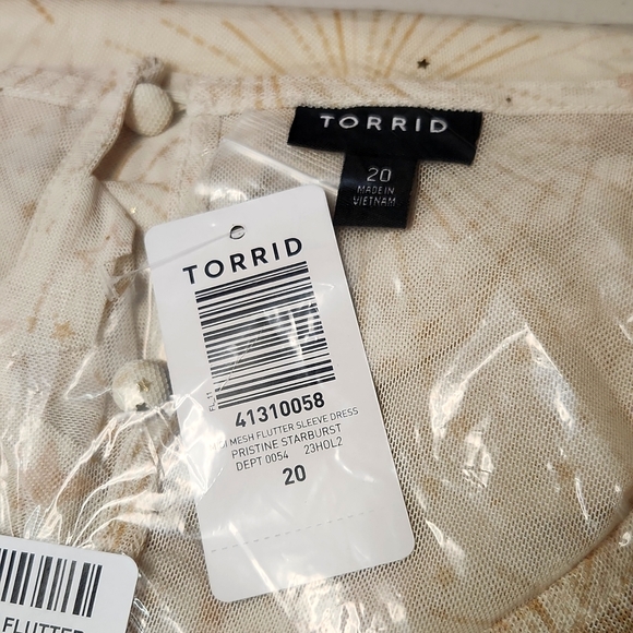 ❤NWT TORRID DRESS - STAR MOON PRINT - MIDI A-LINE MESH FLUTTER SLEEVE PLUS SIZE - Picture 7 of 11